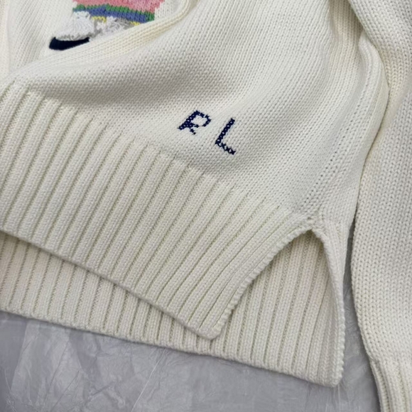 White Polo Ralph Lauren Bear Sweater - Picture 4 of 9